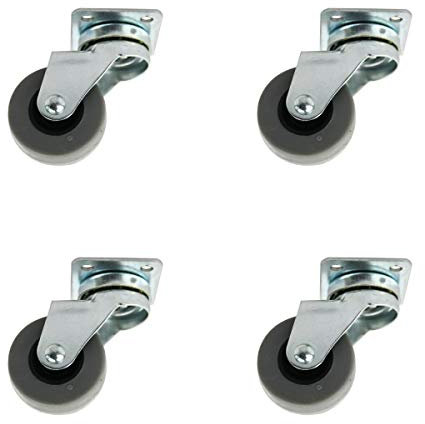 Möbelrollen 4er Set Hartgummi ø 40mm mit Anschraubplatte Transportrolle Metall