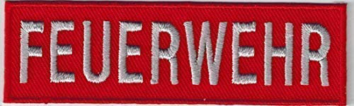 Aufnäher Patches Bügelbild Applikation - FEUERWEHR - 20811 versch. Größen Farbe rot, Größe 9cm x 2,5cm