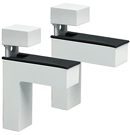 Sayayo Morsetto Reggimensola Staffe per Mensole in Vetro per Ripiani in Legno di Spessore 5-30MM, Bianco Lega di Zinco, 2 Pezzi