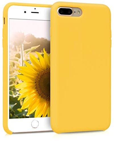 kwmobile Housse Compatible avec Apple iPhone 7 Plus/iPhone 8 Plus Coque - Housse de téléphone Protection Souple en TPU Silicone - Jaune radieux