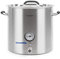 KLARSTEIN Brauheld Pur 25 - Paiolo di Ammostamento, Acciaio Inox 304, 25 L, Termometro Integrato, Spessore Parete 0,7 mm, Base da 3 mm per Piani Cottura a Induzione, Rubinetto 1/2, Argento