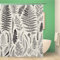 Awowee Decor Shower Curtain Leaf Ferns Vintage Botanical Black and White Pattern Field 152x180cm Polyester Fabric Waterproof Bath Curtains Set with Hooks for Bathroom