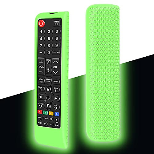 Silikon Hülle Schutzhülle für Samsung Fernbedienung Smart TV BN59-01175N AA59-00603A AA59-00741A AA59-00786A Remote Control Case Anti-Rutsch Stoßfest für Samsung Universal Fernbedienungen (Glow Green)