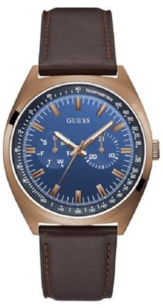 Guess Watches Gents Blazer Herren Uhr analog Quarzwerk mit Leder Armband GW0212G2