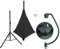 EUROLITE Set Spiegelkugel 50cm schwarz mit Stativ und Segel schwarz | Schwarze Spiegelkugel inkl. Stativhalterung mit Motor, Stativsegel und Boxenhochständer