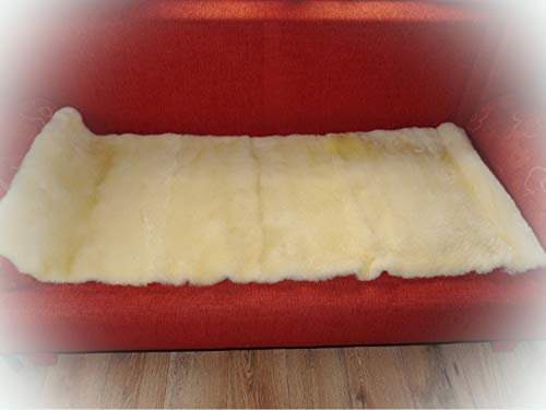 Natur-Fell-Shop Bettfell Bettauflage Schaffell Lammfell medizinisch gegerbt 200x100cm waschbar