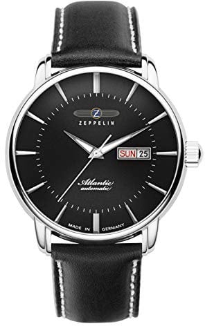 Zeppelin Herrenuhr mit Lederband Serie Atlantic Automatik Wochentag Datum 8466-2