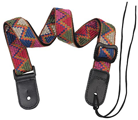 EXCEART Ukulelengurt im hawaiianischen Vintage-Stil, gewebter Ukulelen-Schultergurt, Banjo-Gurt, verstellbarer Ukulelengürtel, Ersatz für Ukulele, Banjo, Mandoline