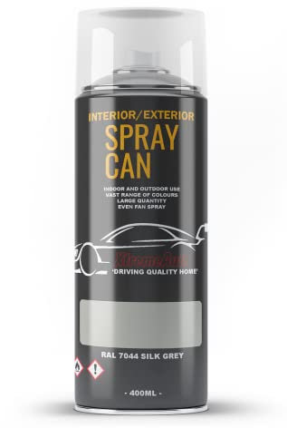 Xtremeauto Spray Paint Finish For Indoor And Outdoor Use Garden Cars Home Kitchen Bathroom Furniture Art Craft Bikes Radiators Metal Wood Plastic Glass UPVC Stone PVC RAL 7044 Silk grey