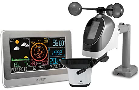 La Crosse Technology - WS6869 Station Météo Professionnelle avec connexion Wifi - Blanc/argent