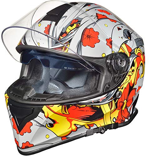rueger Integralhelm Motorradhelm Kinderhelm Motorrad Integral Roller Helm rueger, Farbe:Red RYM, Größe:M (57-58)