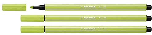 STABILO Pen 68 Set of 3 Felt-Tip Pens Lime Green