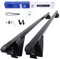 DGH SYSTEM Kompletter Stahl-Dachträger Relingträger Easy Line Advanced 120 cm kompatibel mit Nissan Qashqai J11 SUV 2014-2020 mit offener Dachreling, abschließbar, Nutzlast 90 kg