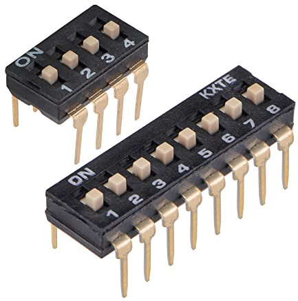 sourcing map 1 Set DIP Schalter 4 8 Stellungen 2.54mm für Schaltung Leiterplatten PCB