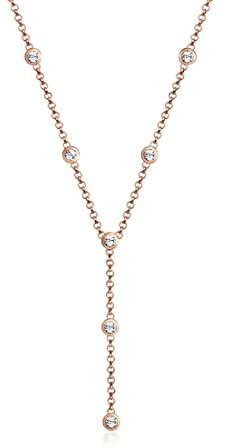Elli Halskette Damen Y-Kette Geo Trend mit Kristallen in in 925 Sterling Silber