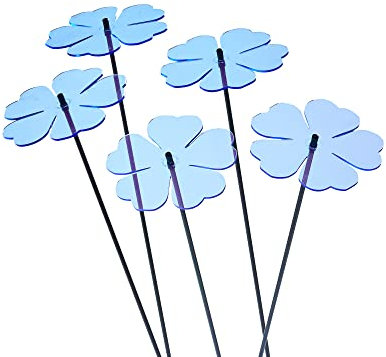 Sun Catcher Garden Decor 5er Set Sonnenfänger Garten Stecker, Statuen, Figuren 50cm hohe Blumen Dekoration für Garten, Balkon oder Terrasse, Farbe:blau
