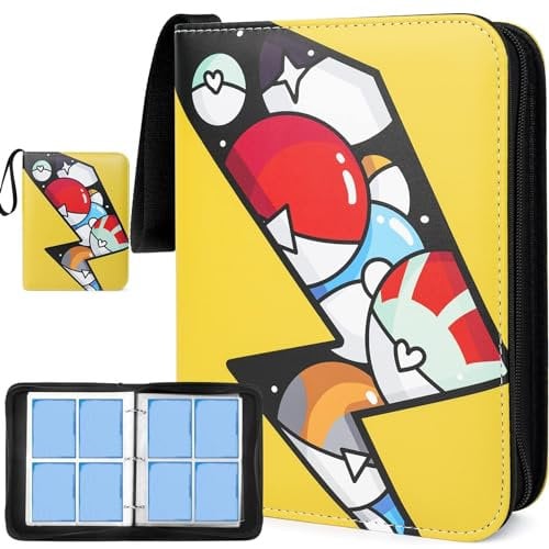 Trading Card Binder for Pokemon Cards, 480 Cards Zipper Book Card Holder Collectors, Pokemon Card Binder, Album Folder Carrying Case with 60 Removable Sleeves Jlq