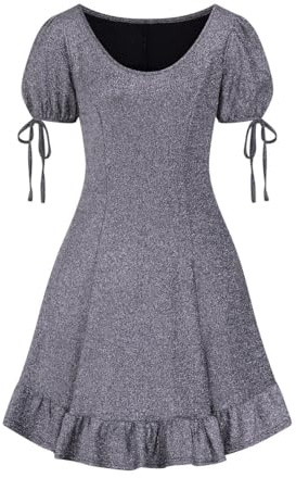 Hell Bunny Haze Mini Dress Silver
