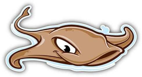 Manta Rochen Cartoon H1560 Autoaufkleber Sticker Aufkleber 12 cm | Weitere Motivbegriffe: Comic; Selbstklebende Folie für Fahrzeug und glatte Oberflächen