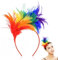 QIMMU Bunt Feder Stirnband,Regenbogen Feder Haarreif,Bunt Feder Stirnbänder,Bunt Feder Haarschmuck,Regenbogen Feder Kopfbedeckungen,Haarreif Federn für Karneval Party,Ostertag,Cosplay Party