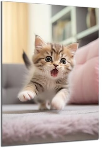 DARO Design - Wand-Bild auf 6mm HDF 30x20 cm Kitten Baby Katze - Wand-Deko Bilder Geschenk