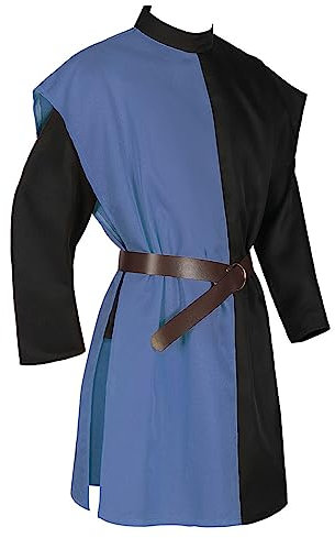 LOSSLO Mittelalter Ritter Kostüm,Tempelritter Wikinger Tunika,Gothic Mäntel Herren Vintage Viktorianischen Robe Männer Ritterkostüm Trenchcoat Cospaly Uniform Fasching Karneval Halloween Kleidung