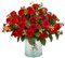JUSTOYOU Bouquet di rose artificiali in seta rossa con 28 rose finte, realistiche, per matrimoni, casa, giardino, feste, ufficio, 4 pezzi, colore: rosso