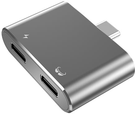 KIHENG USB C to AR Smart Glasses Hub, Use While Charging, 100W Fast Charging Suitable for Switch 1/OLED, Steam Deck, iPhone 17-15 & RayNeo/Rokid/Xreal AR Glasses 4K@60Hz/1080P@120Hz