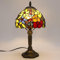 FUMAT Tiffany Tischlampe, Retro Lampe, Kleine Nachttischlampe, Deko Tischleuchte, Bunte Glas Lampenschirm, Mit E27 LED Glühbirne, für Schlafzimmer Wohnzimmer Büro