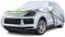 JUDANNA Autoabdeckung Outdoor Wasserdicht Passend für Porsche Cayenne 2011-2025, Sommer Vollgarage Autoplane Auto Abdeckplane Outdoor Abdeckung für Regen Sonne Staub UV-Schutz, Silber