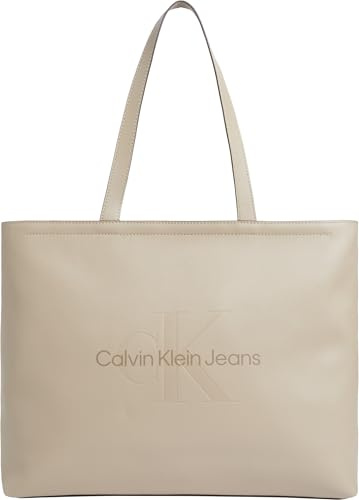 Calvin Klein Damen Sculpted Slim Tote34 Mono K60k612222 Tote, Grau (Geschirr), Einheitsgröße