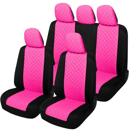 Auto Accessori Lupex A23 Coprisedili auto universali, anteriori e posteriori (Set Completo Bicolore, Rosa)