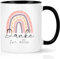 CHUIN DRUCK Tasse Dankeschön Geschenke für Frauen Lehrerin Erzieherin Regenbogen Tasse Danke Geschenke Abschiedsgeschenk Kollegin Jobwechsel Abschied Geschenk, 320ml Schwarz