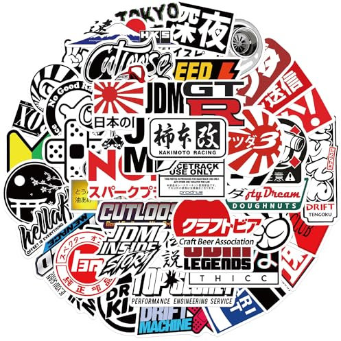 Japan Sticker Set Aufkleber Jugendliche Erwachsene 50 Stück Japan Wasserfeste Vinyl Decals Auto Motorräder Fahrrad Skateboard Snowboard Gepäck Laptop Koffer Helm Motorrad Computer