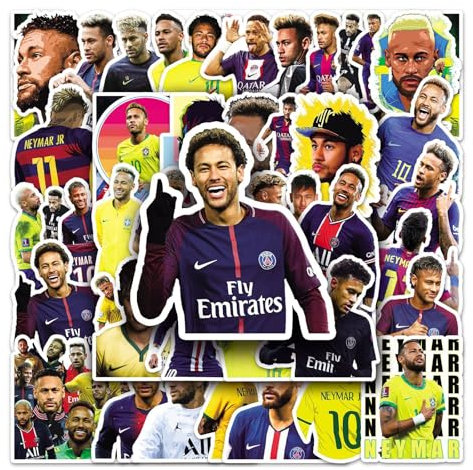 Yoimckay 50 Stück Fußball Sticker, Fußballstar Stickers, Wasserfeste Vinyl Aufkleber für Laptop, Auto, Motorräder, Fahrrad, Skateboard, Snowboard, Gepäck, Geschenke für Mädchen Jungen Fans