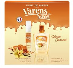 ULRIC DE VARENS - Duft-Set Varens Sweet Vanille Caramel – Eau de Parfum für Damen, 50 ml + Zerstäuber für Beutel 20 ml – Gourmand, Karamell, Vanille – hergestellt in Frankreich