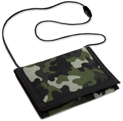 ENSTAB Geldbeutel Kinder Camo Portmonee Kinder Jungen Einschulung Junge Kindergeldbeutel Schultüte Füllung Junge und Mädchen (Camo-Grün)