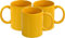 LAVV HOUSEWARES LTD Smooth Ceramic Tea Coffee Cups Glossy Finish 3pk 310ml (10.9oz) (Yellow)