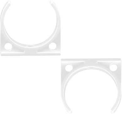 Qrity 2 Stück Plastik Befestigungsschelle, 47x50mm Einzelklemmen Rohrschelle, Wasserfilter Clip, Klammer Halterung für Osmosepatronen und Wasserfilter