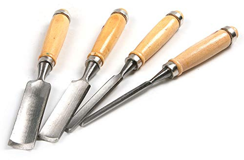 SEEHA 4-teiliges professionelles Stechbeitel-Set, Zimmermanns-Gravierbeitel-Set, Halbrunder Holzbearbeitungsbeitel, Chrom-Vanadium-Stahl, Holzschnitzbeitel, Heimwerker-Beitel