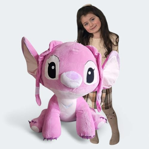 Ferro Stars Peluche compatible con ángel, puntada con orejas con patrón de corazón, adecuado a partir de los primeros meses de vida (ángel 60 cm)