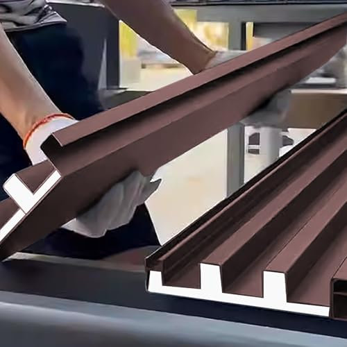 Tole Ondulée pour Toiture Panneaux Latéraux de Toiture, Tuiles Étanches avec Bandes de Fermeture, Panneau de Revêtement Mural en Tôle Ondulée pour Écuries, Abris de Voiture, Terrasses, Plafonds(Brown,