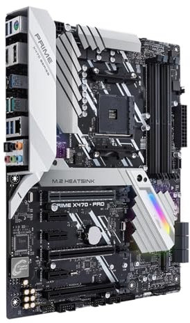 QWEOWW Scheda Madre Fit for ASUS Prime X470 PRO con Chip AMD X470 Socket AM4 for AMD Ryzen/7th Gen A-Series 4×DDR4 PCI-E 3.0 2 X M.2 ATX