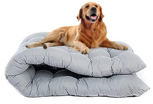 Waigg Kii Extra große Hundebett-Matratze, waschbar, beruhigend, langlebig, Anti-Angst, große Hundebetten, Matratze für große Hunde (Grau, 80 x 55 cm)
