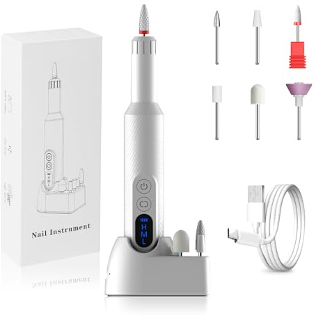 Anluomafuy Fresa per Unghie, Lima Elettrica, Fresa per Unghie Professionale Portatile, Manicure e Pedicure Kit per Casa e Salone Set, Velocità RegolabileFresa, Punta in Ceramica
