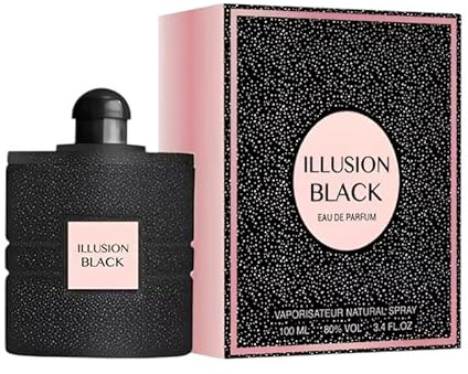 Everlyx Illusion Black Women's Eau de Parfum, 100 ml, raffiniertes und umhüllendes Damenduft, orientalischer Duft mit süßen und holzigen Noten, eleganter und geheimnisvoller Damenduft