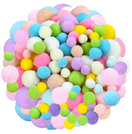 130 Stück Mini Pompons zum Basteln, 0.5-3cm Kleine Filzkugeln Bunt Klein, Pompom Bälle zum Basteln, Kleine Pompons zum Bastelns, Bunte Pompons für Ostern Weihnachten DIY Kreative Handwerk, Quasten (A)