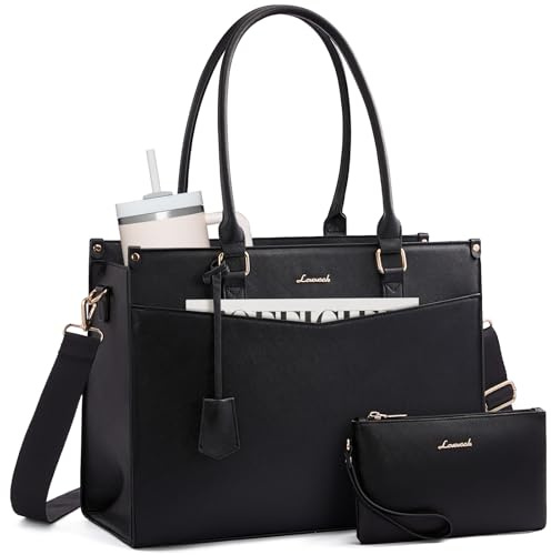 LOVEVOOK Laptoptasche Damen, Elegante Handtasche, Business Arbeitstasche | PU Leder Lehrertasche mit Handtäschchen, Shopper Tasche, Arbeitstasche, Schultasche für Uni, Schule
