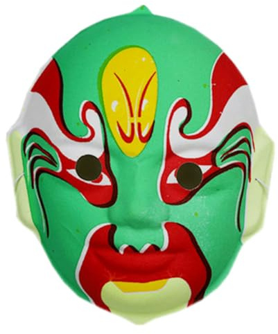 Fenical Lot de 5 Masques D'opéra Chinois Légers en Plastique, Taille Adaptée et Faciles à Porter, Accessoires pour Fête et Photographie Garçon et Filles Halloween Style Plusieurs styles