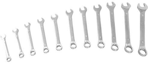 Performance Tool W1062 11-teiliges metrisches Kombi-Schraubenschlüssel-Set mit Koffer | Premium hochglanzpolierter Chrom-Vanadium-Stahl